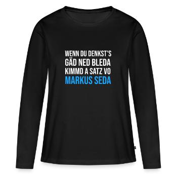 Markus Söder - Frauen Premium Bio Langarmshirt - Schwarz - Vorne - Julia (174cm)