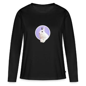 Süßer Hase Kanninchen - Frauen Premium Bio Langarmshirt - Schwarz - Vorne - Julia (174cm)