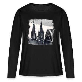 Cologne Allemagne Cologne Dom Cologne Ville Skyline - T-shirt manches longues Premium bio Femme - noir - Devant - Julia (174cm)