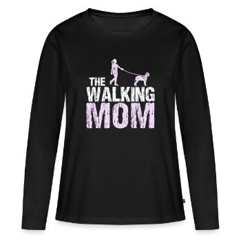 Lagotto The Walking Mom Prose pour maîtresse - T-shirt manches longues Premium bio Femme - noir - Devant - Julia (174cm)