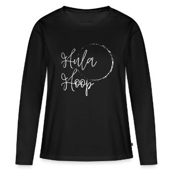 Hula-Hoop Handschrift - Frauen Premium Bio Langarmshirt - Schwarz - Vorne - Julia (174cm)