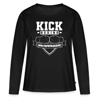 Kickboxing Guerrier Kickboxer Kickboxer Kickboxing - T-shirt manches longues Premium bio Femme - noir - Devant - Julia (174cm)