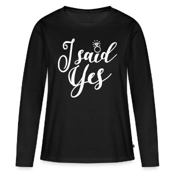 J’ai dit oui - Bachelorette Party Hen Night Gift - T-shirt manches longues Premium bio Femme - noir - Devant - Julia (174cm)