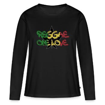 Reggae - T-shirt manches longues Premium bio Femme - noir - Devant - Julia (174cm)