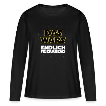 Das wars, endlich Feierabend - Frauen Premium Bio Langarmshirt - Schwarz - Vorne - Julia (174cm)