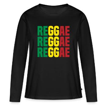 Reggae - T-shirt manches longues Premium bio Femme - noir - Devant - Julia (174cm)