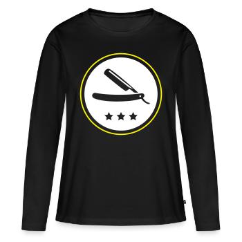 Barber razor blade - Women's Premium Organic Long Sleeve Shirt - black - Front - Julia (174cm)