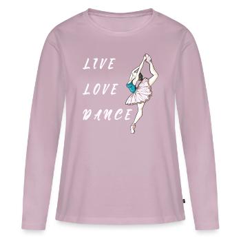 Balett ballerine danseur fille danse - T-shirt manches longues Premium bio Femme - rose poudré - Devant - Julia (174cm)