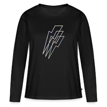 Flash holographic - Women's Premium Organic Long Sleeve Shirt - black - Front - Julia (174cm)