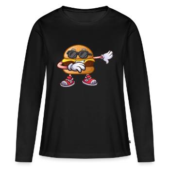 Cadeau de Cheeseburger - T-shirt manches longues Premium bio Femme - noir - Devant - Julia (174cm)