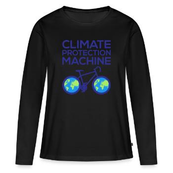 climat sauvetage machine vélo climatique cyclisme - T-shirt manches longues Premium bio Femme - noir - Devant - Julia (174cm)