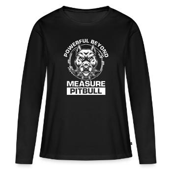 Pitbull chien de combat - T-shirt manches longues Premium bio Femme - noir - Devant - Julia (174cm)