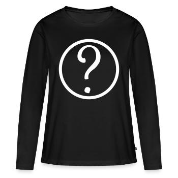 point d’interrogation symbole - T-shirt manches longues Premium bio Femme - noir - Devant - Julia (174cm)