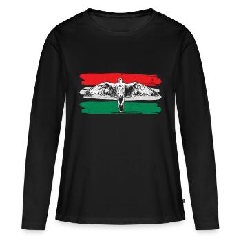 Ungarn Herkunft Geschenkidee - Frauen Premium Bio Langarmshirt - Schwarz - Vorne - Julia (174cm)