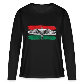 Ungarn Europa Heimat Geschenkidee - Frauen Premium Bio Langarmshirt - Schwarz - Vorne - Julia (174cm)