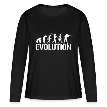 L’armée - T-shirt manches longues Premium bio Femme - noir - Devant - Julia (174cm)