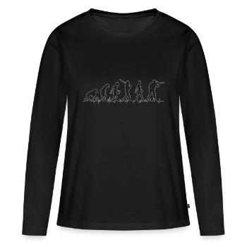 L’armée - T-shirt manches longues Premium bio Femme - noir - Devant - Julia (174cm)