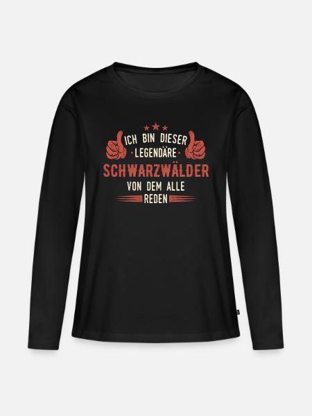 Schwarzwald Schwarzwälder Heimat Spruch - Frauen Premium Bio Langarmshirt - Schwarz