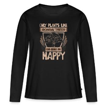 Bonsai Asien - Frauen Premium Bio Langarmshirt - Schwarz - Vorne - Julia (174cm)