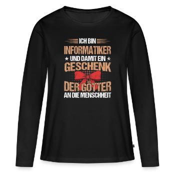 Informatiker Programmierer Informatik Spruch - Frauen Premium Bio Langarmshirt - Schwarz - Vorne - Julia (174cm)