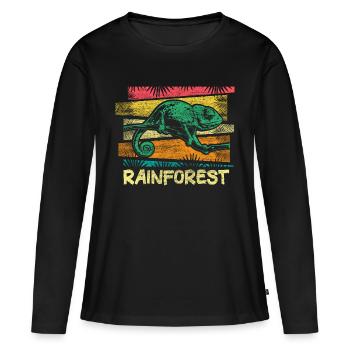 Forêt tropicale Recherche Cadeau - T-shirt manches longues Premium bio Femme - noir - Devant - Julia (174cm)