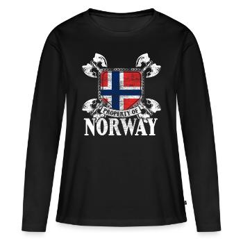 Norwegen Staat - Frauen Premium Bio Langarmshirt - Schwarz - Vorne - Julia (174cm)