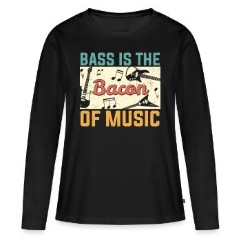 La basse est le bacon de Music Guitar Player - T-shirt manches longues Premium bio Femme - noir - Devant - Julia (174cm)