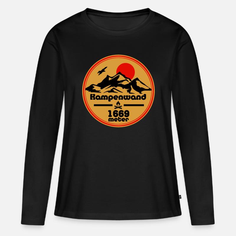 kampenwand - Frauen Premium Bio Langarmshirt - Schwarz