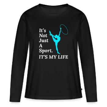 Gymnastique Gymnaste Backflip Tumbling Acrobaties - T-shirt manches longues Premium bio Femme - noir - Devant - Julia (174cm)
