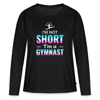 Gymnastique Gymnaste Trampoline Tumbling Acrobaties - T-shirt manches longues Premium bio Femme - noir - Devant - Julia (174cm)