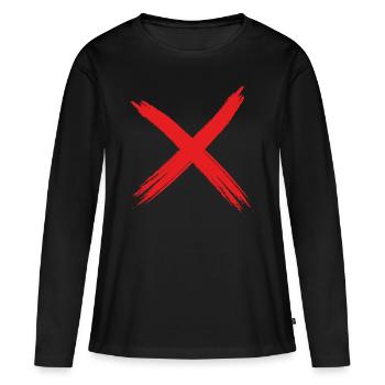 Ein klares Nein! - Frauen Premium Bio Langarmshirt - Schwarz - Vorne - Julia (174cm)