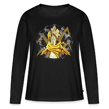 Aquarius Zodiac Armure Divine - T-shirt manches longues Premium bio Femme - noir - Devant - Julia (174cm)