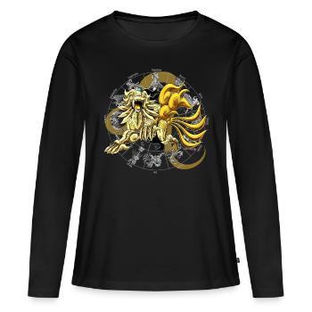 Armure Divine du Lion Zodiaque - T-shirt manches longues Premium bio Femme - noir - Devant - Julia (174cm)