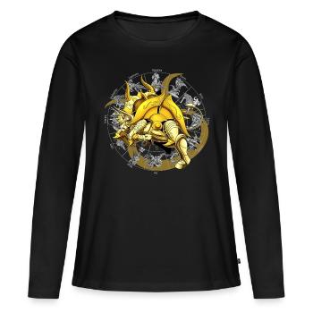 Armure Divine du Zodiaque Taureau - T-shirt manches longues Premium bio Femme - noir - Devant - Julia (174cm)