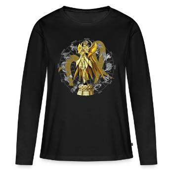 Armure Divine du Zodiaque Vierge - T-shirt manches longues Premium bio Femme - noir - Devant - Julia (174cm)