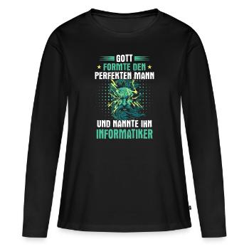 Informatiker Programmierer Informatik Spruch - Frauen Premium Bio Langarmshirt - Schwarz - Vorne - Julia (174cm)