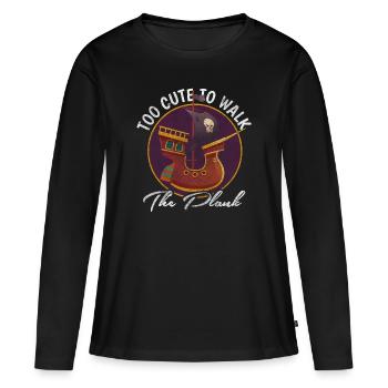 Pirate Outlaw Grappin Crochet Pirate Drapeau - T-shirt manches longues Premium bio Femme - noir - Devant - Julia (174cm)