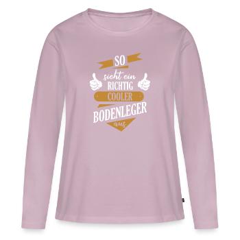 Bodenleger Parkettleger Spruch - Frauen Premium Bio Langarmshirt - Altrosa - Vorne - Julia (174cm)