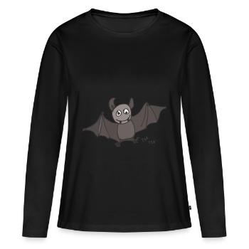 chauve souris - T-shirt manches longues Premium bio Femme - noir - Devant - Julia (174cm)
