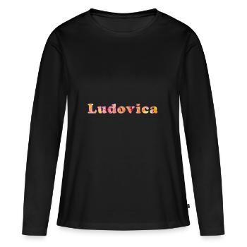 Ludovica - T-shirt manches longues Premium bio Femme - noir - Devant - Julia (174cm)