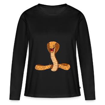 cobra - T-shirt manches longues Premium bio Femme - noir - Devant - Julia (174cm)