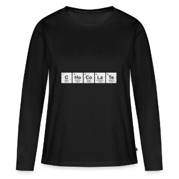 Chocolate chemische Elemente Chemie Shirt Geschenk - Frauen Premium Bio Langarmshirt - Schwarz - Vorne - Julia (174cm)