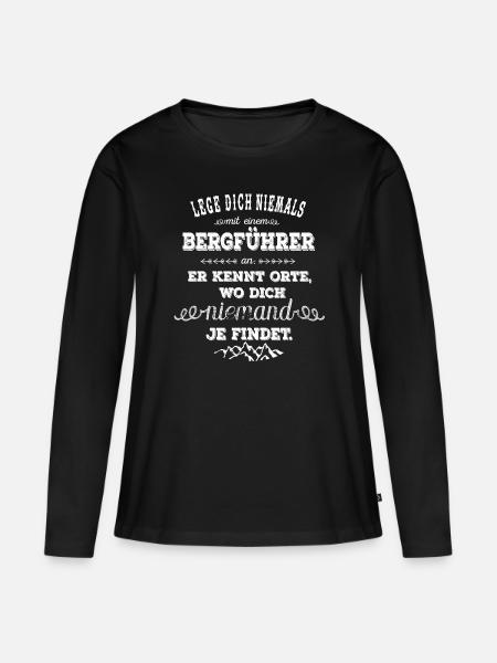Bergführer - weiß - Frauen Premium Bio Langarmshirt - Schwarz