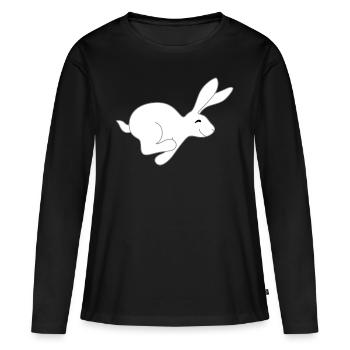 plus rapide lièvre - T-shirt manches longues Premium bio Femme - noir - Devant - Julia (174cm)