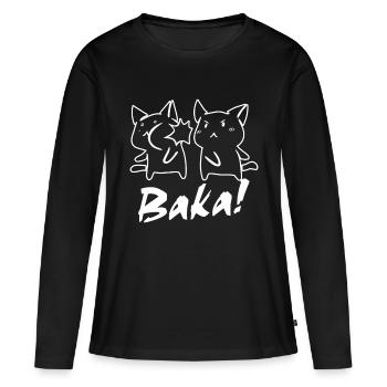 Baka Otaku - T-shirt manches longues Premium bio Femme - noir - Devant - Julia (174cm)