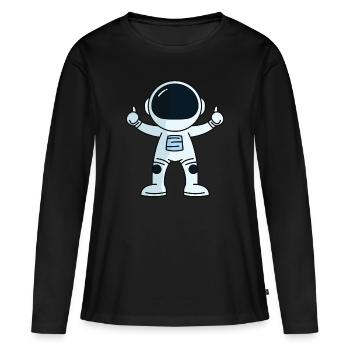Astronaut - T-shirt manches longues Premium bio Femme - noir - Devant - Julia (174cm)