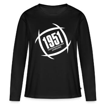 70. Geburtstag Hervorragender Jahrgang 1951 - Frauen Premium Bio Langarmshirt - Schwarz - Vorne - Julia (174cm)