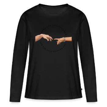 Quand Dieu a créé Adam, elle s'exhibait - noir - T-shirt manches longues Premium bio Femme - noir - Devant - Julia (174cm)