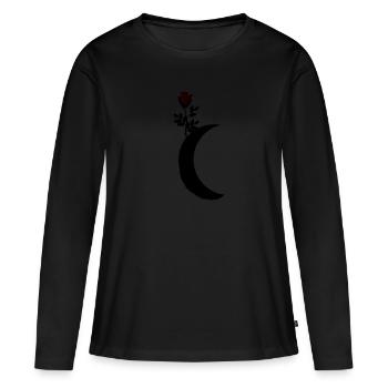 Rose crescent - Women's Premium Organic Long Sleeve Shirt - black - Front - Julia (174cm)