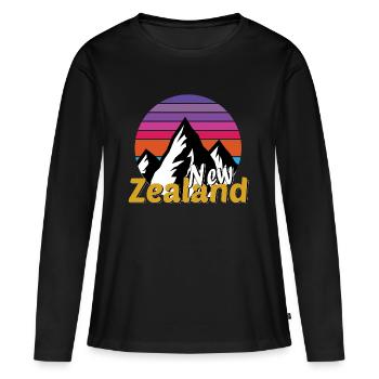 Nouvelle-Zélande - T-shirt manches longues Premium bio Femme - noir - Devant - Julia (174cm)